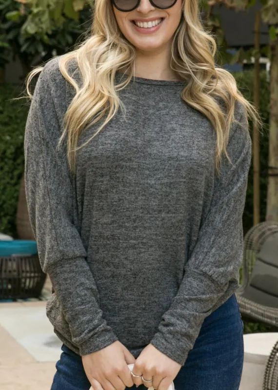 Heather Knit Boatneck Pullover sold by Anna-Kaci