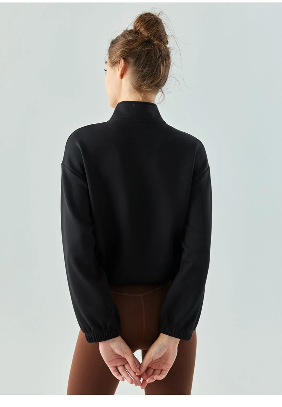 Drawstring Hem Mock Neck Sweater sold by Anna-Kaci product image thumbnail 2