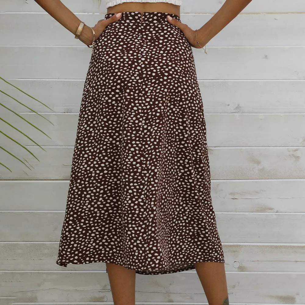 Animal Print Front Slit Skirt sold by Anna-Kaci product image thumbnail 5