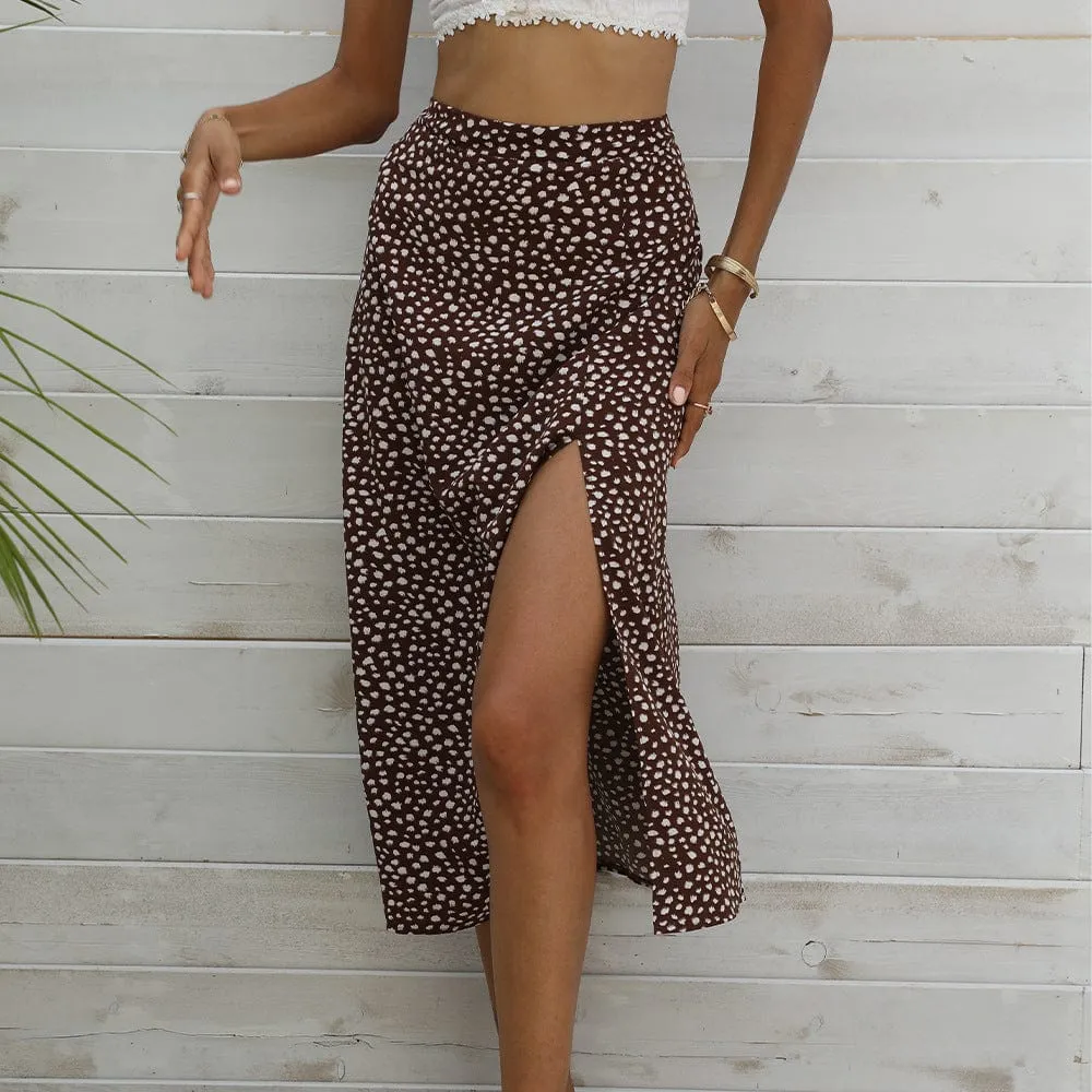 Animal Print Front Slit Skirt sold by Anna-Kaci product image thumbnail 4