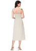 Anna-Kaci Women's Boho Summer Sleeveless Tie Straps Square Neck Smocked Split Midi Dress with Pockets sold by Anna-Kaci