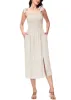 Anna-Kaci Women's Boho Summer Sleeveless Tie Straps Square Neck Smocked Split Midi Dress with Pockets sold by Anna-Kaci