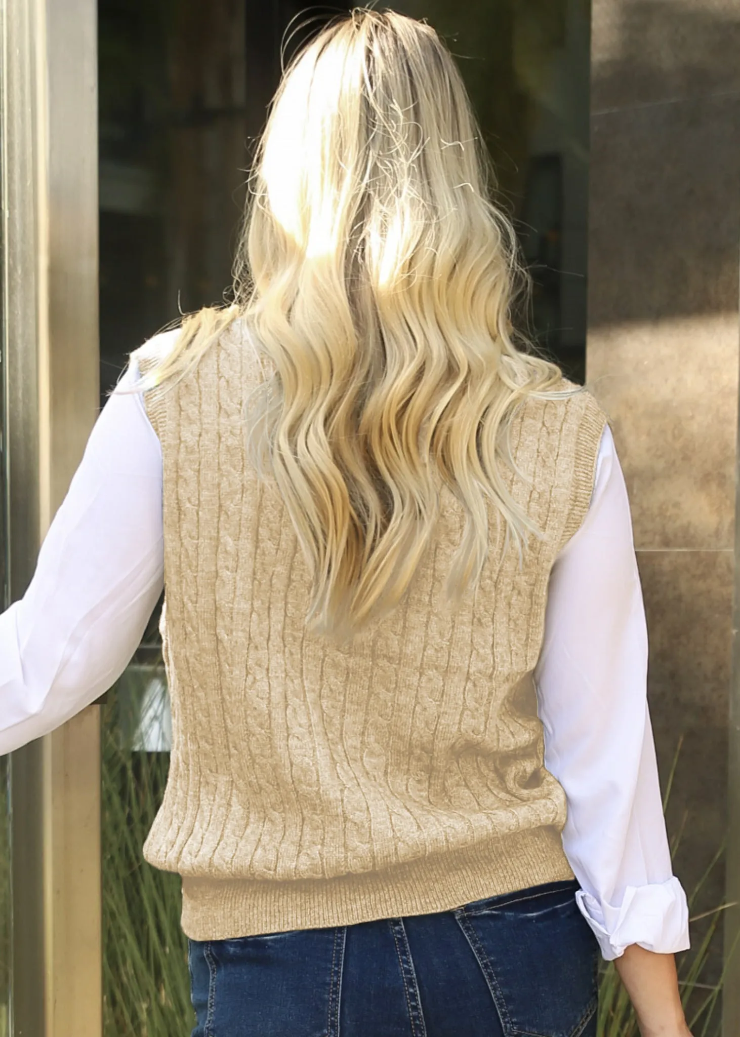 Cable Knit Pattern Sweatervest sold by Anna-Kaci product image thumbnail 2