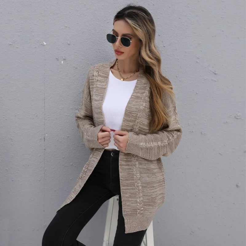 Cable Knit Detail Cardigan sold by Anna-Kaci