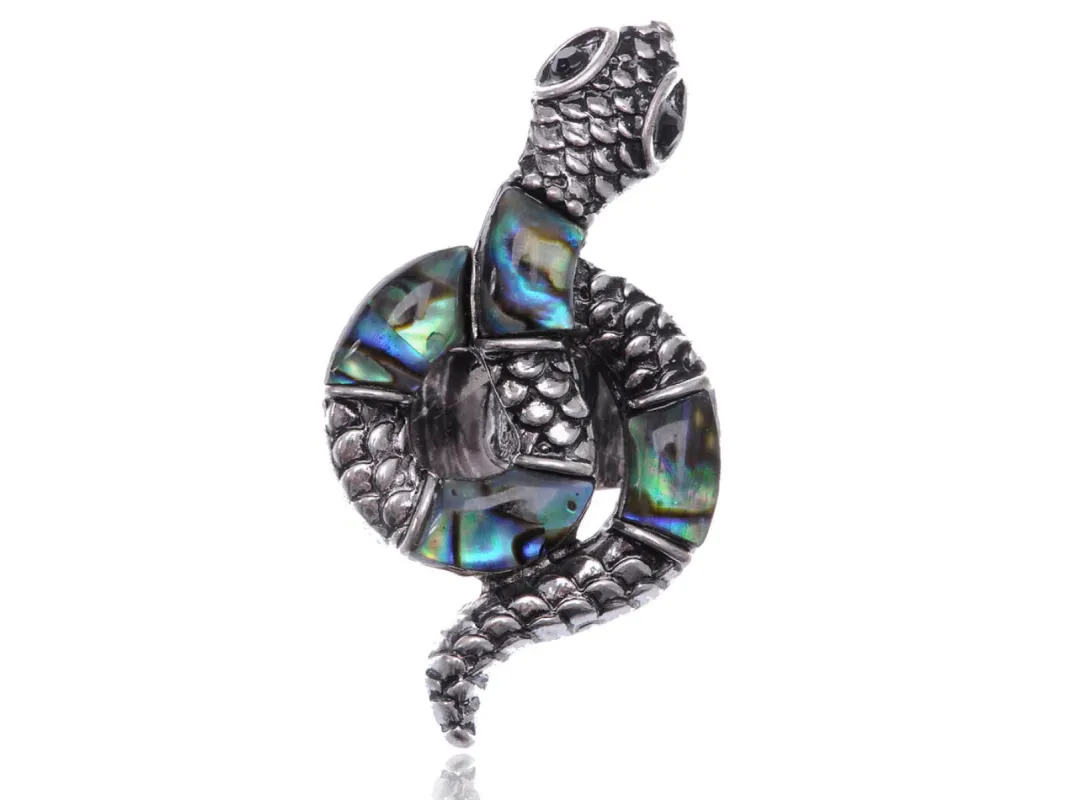 Shell Like Coiled Petite Snake Black Eye Ring sold by Anna-Kaci