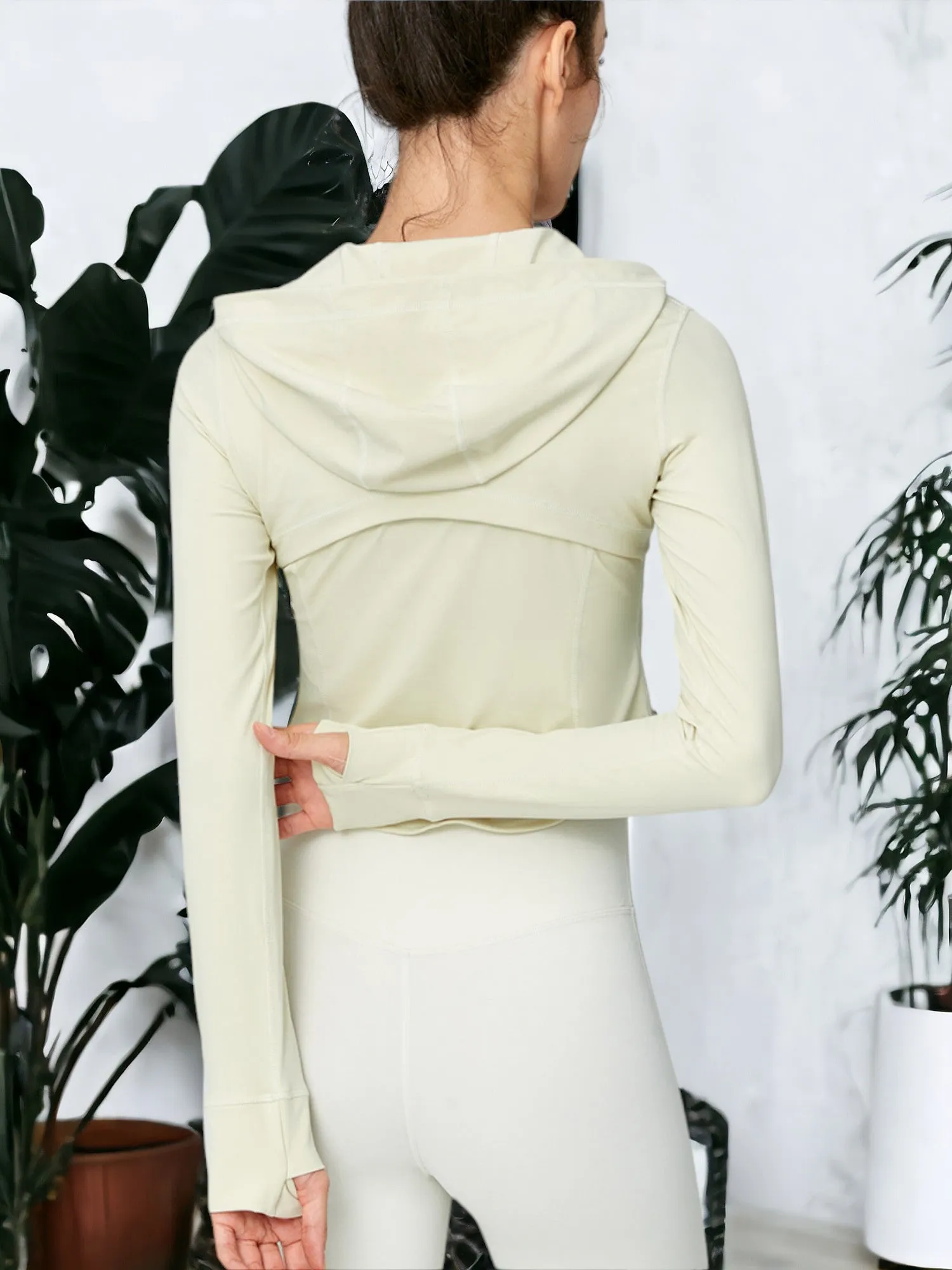 Zippered Hoodie Yoga Wear Long-Sleeved Jacket sold by Anna-Kaci product image thumbnail 5