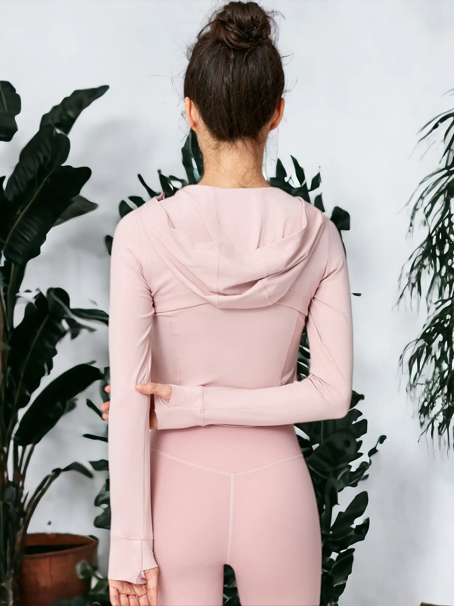 Zippered Hoodie Yoga Wear Long-Sleeved Jacket sold by Anna-Kaci product image thumbnail 2