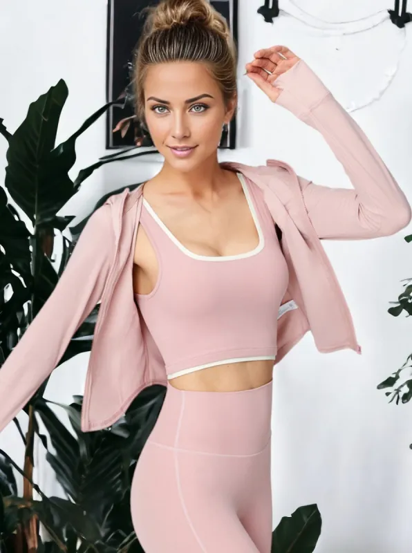 Zippered Hoodie Yoga Wear Long-Sleeved Jacket sold by Anna-Kaci