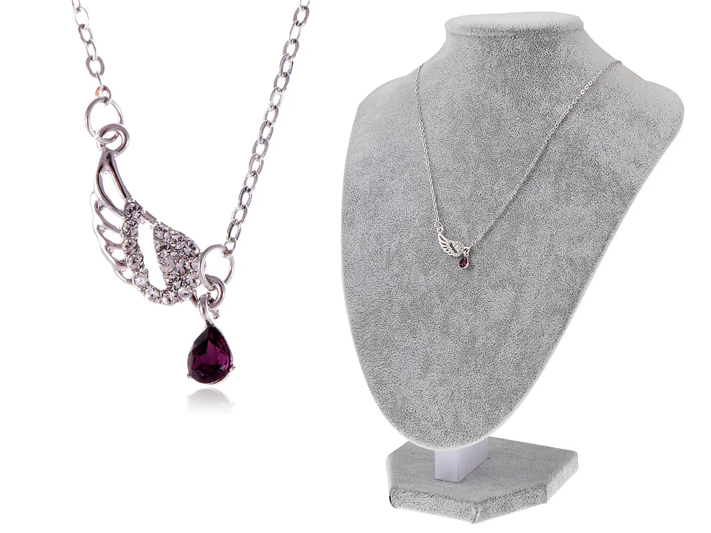 Swarovski Crystal Amethyst Elements Swan Wing Necklace sold by Anna-Kaci product image thumbnail 5