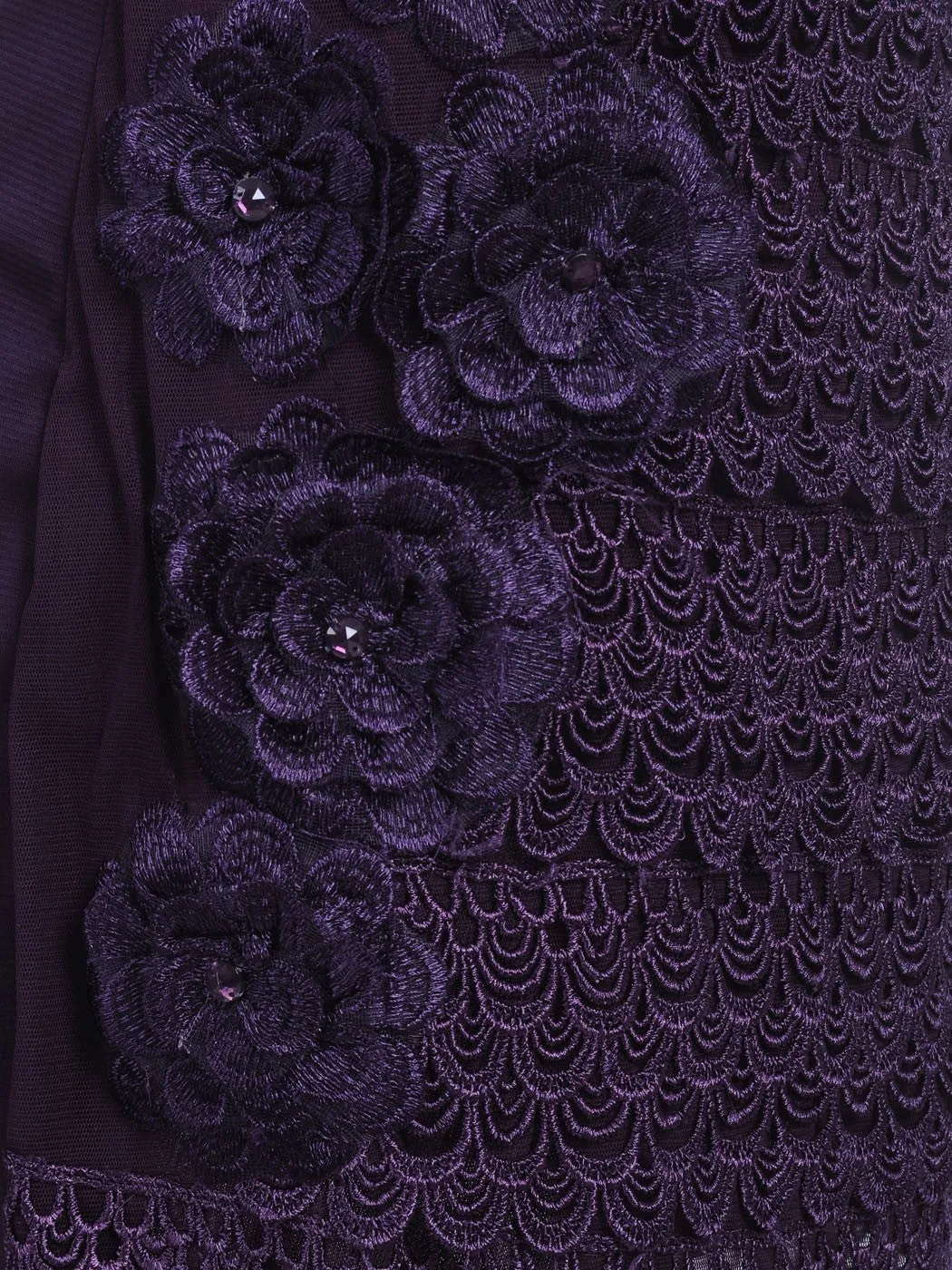 Womens Purple Floral Flower Peacock Scalloped Sleeveless Dress sold by Anna-Kaci product image thumbnail 5