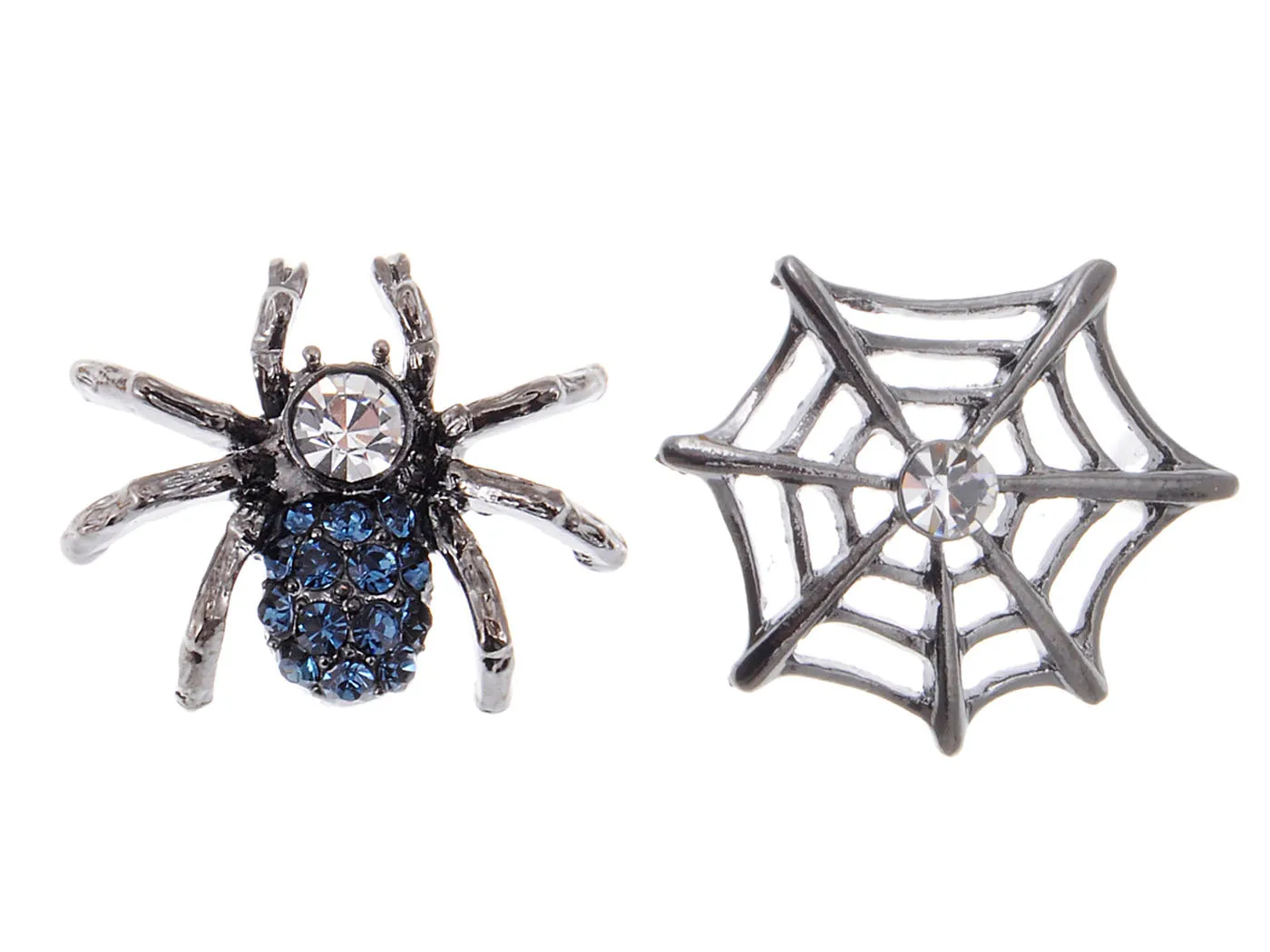 Gun Spider Web Blue Earrings Halloween sold by Anna-Kaci