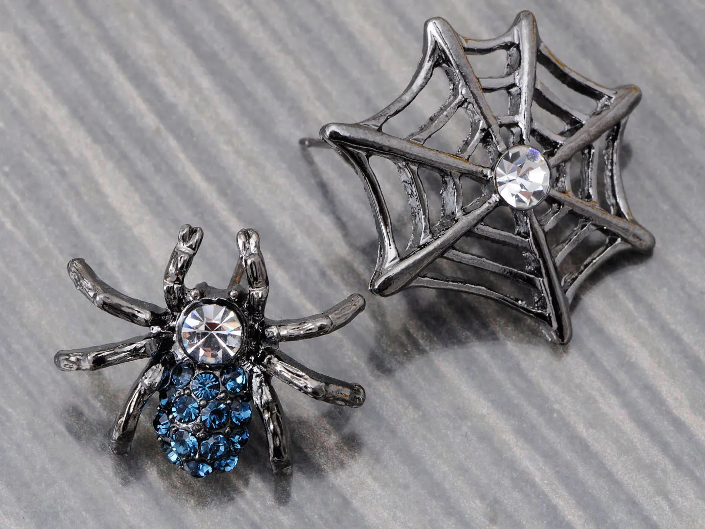 Gun Spider Web Blue Earrings Halloween sold by Anna-Kaci product image thumbnail 2