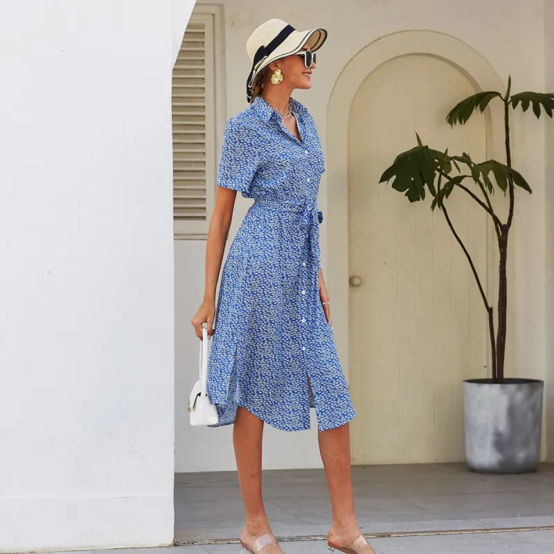 Daisy Button Down Smocked Collar Dress sold by Anna-Kaci