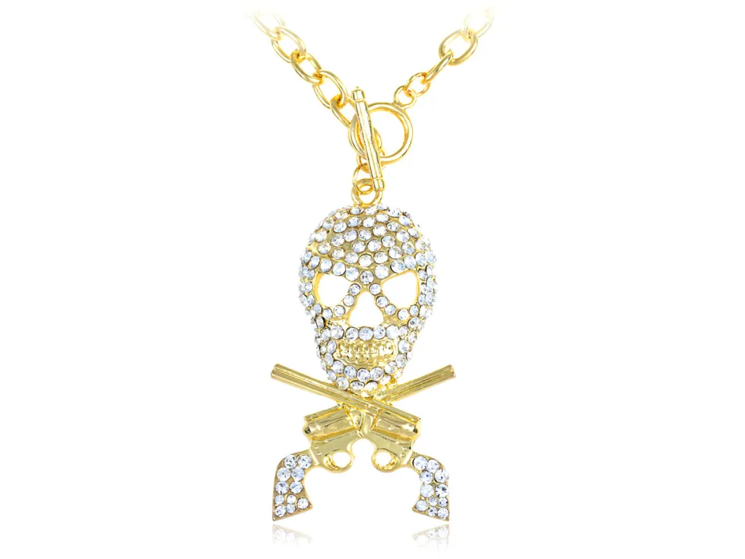Skull Head Guns & Roses Dueling Pendant Necklace sold by Anna-Kaci