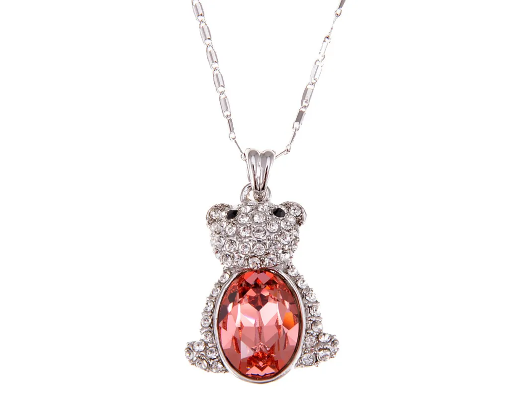 Swarovski Crystal Light Siam Bear Belly Honey Content Deious Glory Happy Time Necklace sold by Anna-Kaci