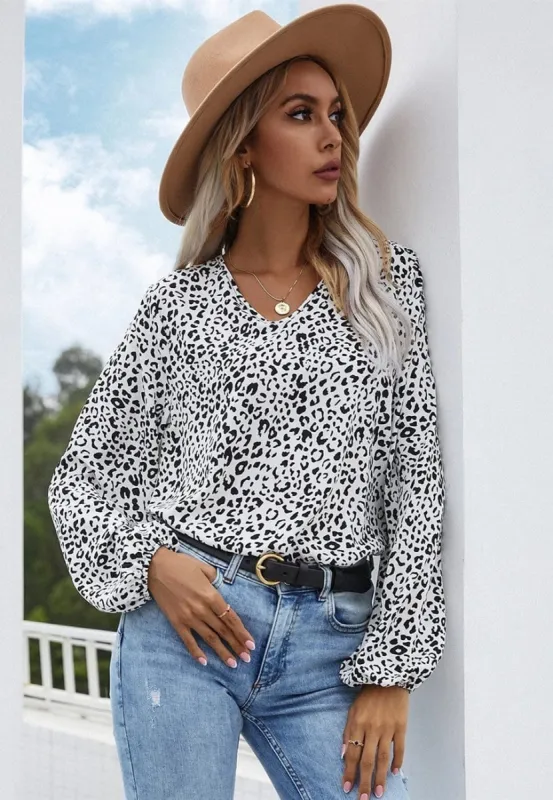 Leopard Print Long Sleeve Top sold by Anna-Kaci