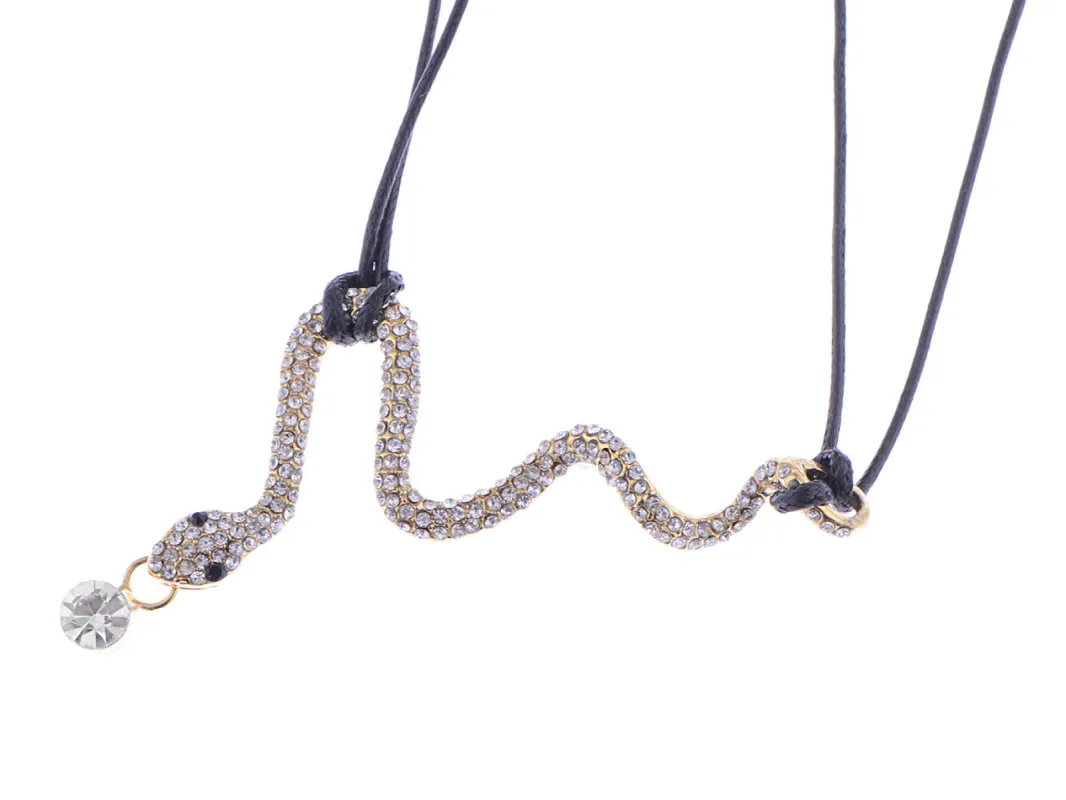 Squiggly Hanging Snake Reptile Pendant Necklace sold by Anna-Kaci