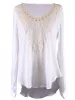 Lush Free Spirit Front Patch Detail Woven Long Sleeves Chiffon Boho Blouses Top sold by Anna-Kaci