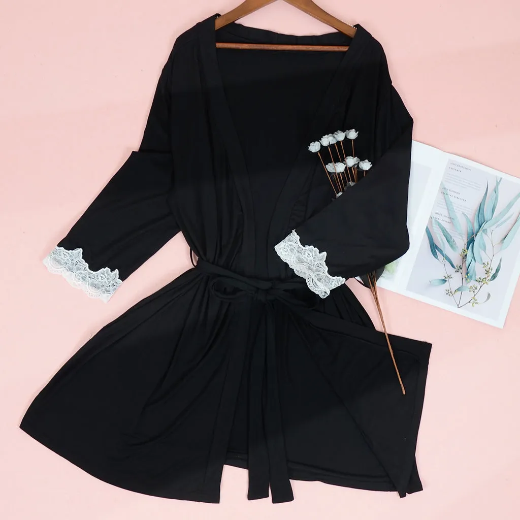 Nothing But Lace Lounge Kimono sold by Anna-Kaci