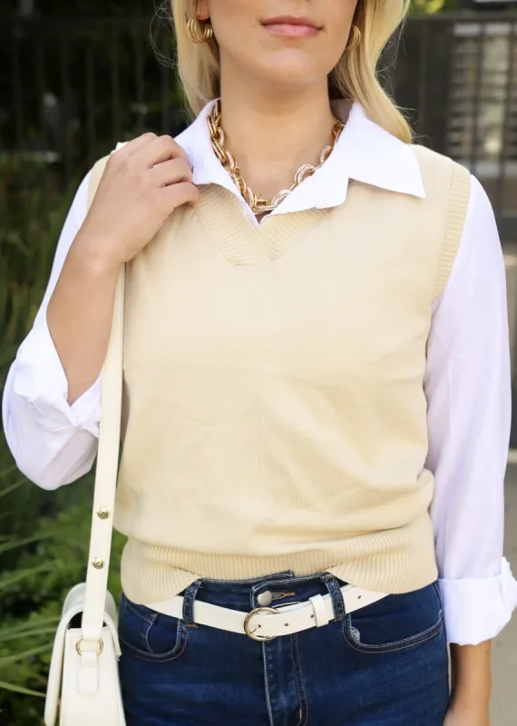 Classic V Neck Sweatervest sold by Anna-Kaci