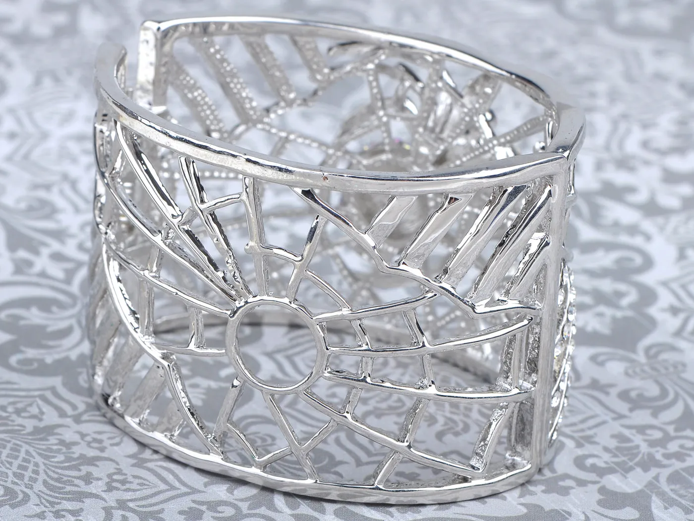 Silver Spider Web Bangle Bracelet sold by Anna-Kaci product image thumbnail 5