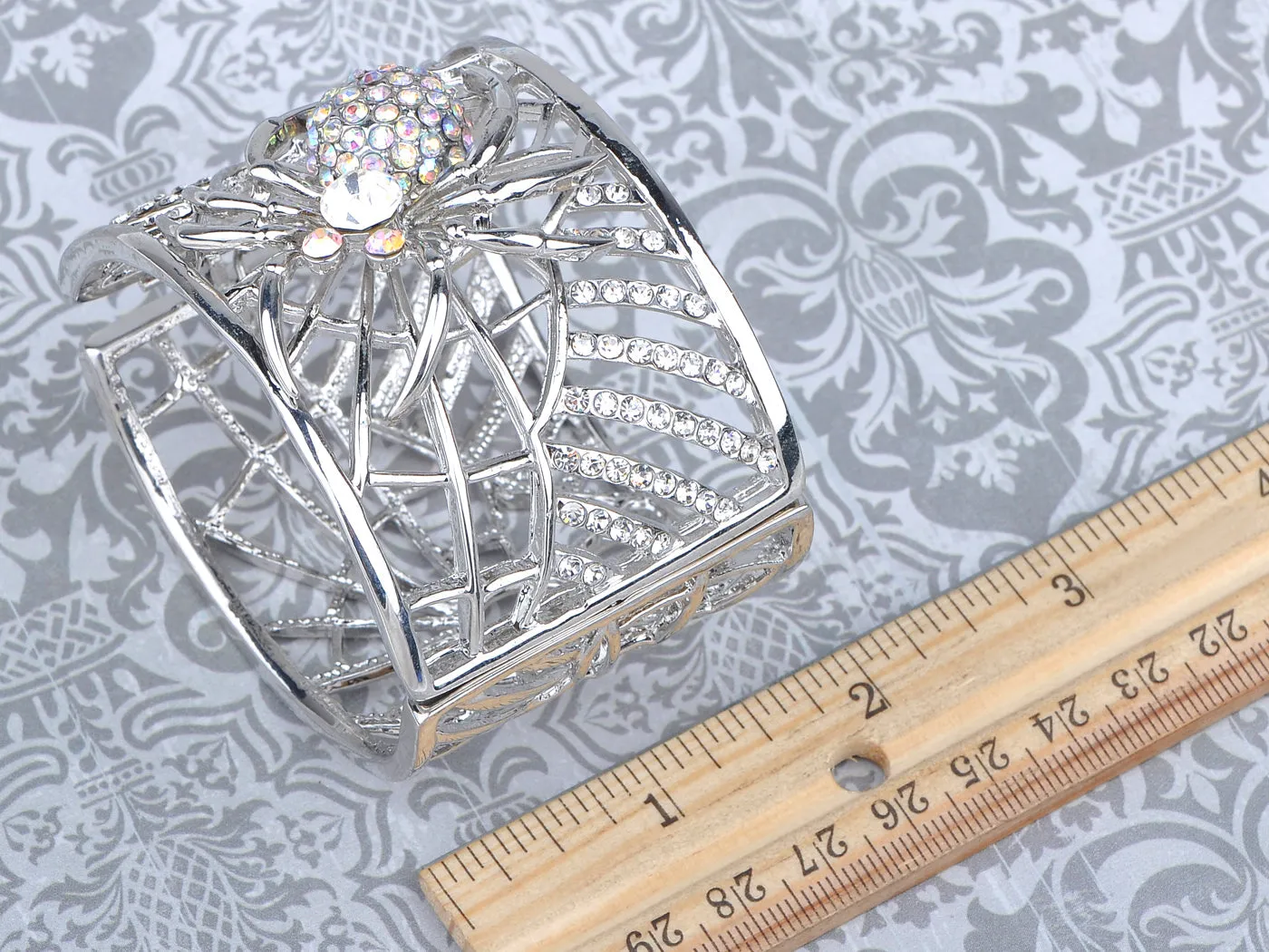 Silver Spider Web Bangle Bracelet sold by Anna-Kaci product image thumbnail 3