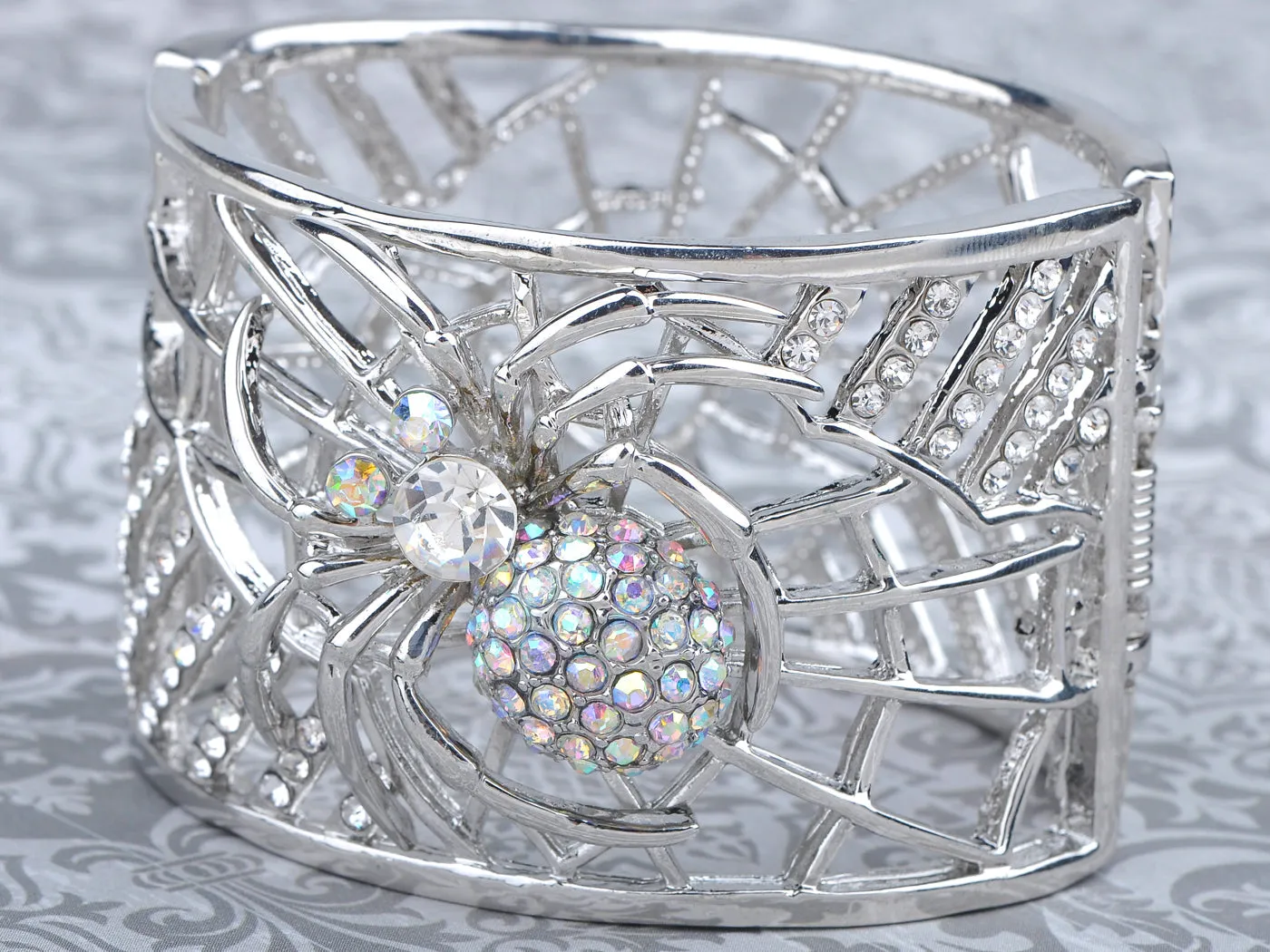 Silver Spider Web Bangle Bracelet sold by Anna-Kaci product image thumbnail 2