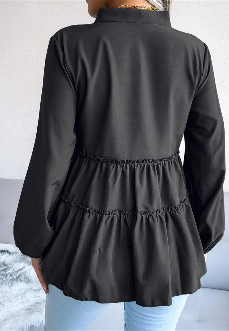 Bishop Sleeve Tiered Blouse sold by Anna-Kaci product image thumbnail 5