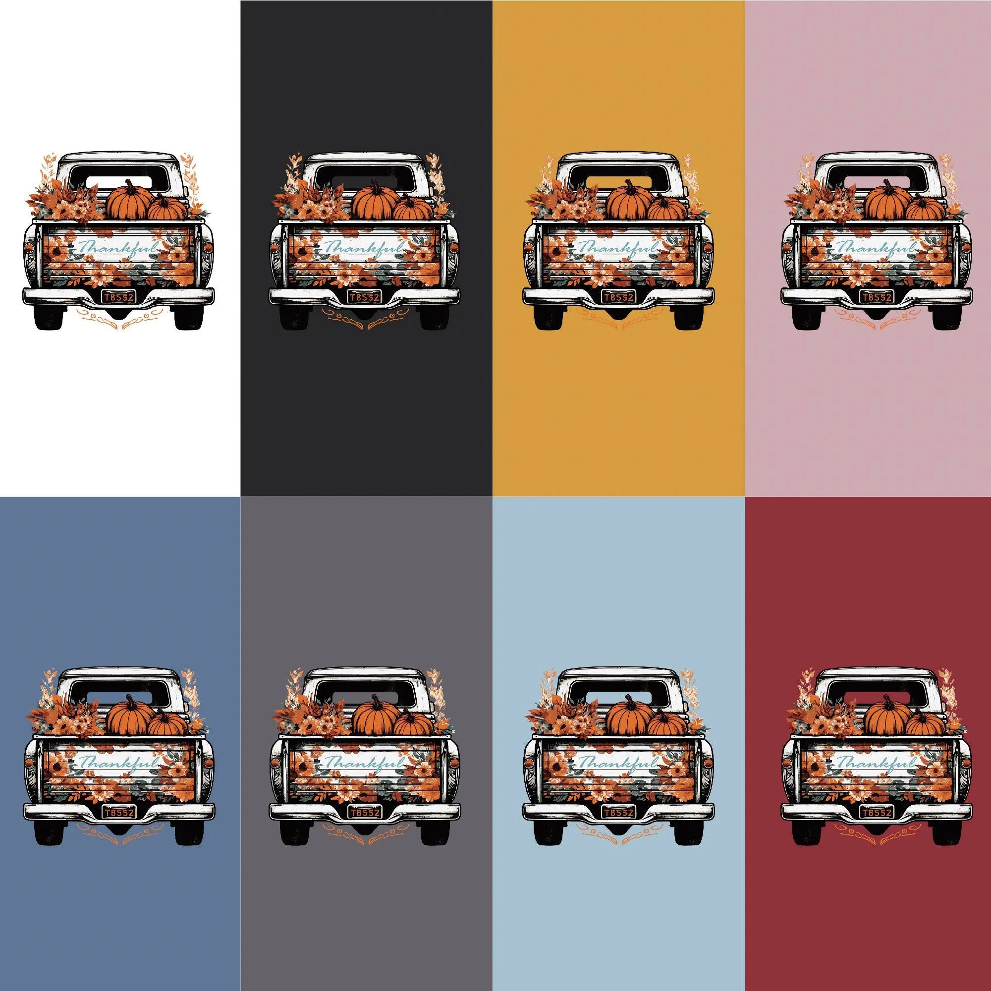 Country Girl Retro Autumn Truck Tee - Rustic Truck, Pumpkin, Autumn Leaves, Country, Boho sold by Anna-Kaci product image thumbnail 5