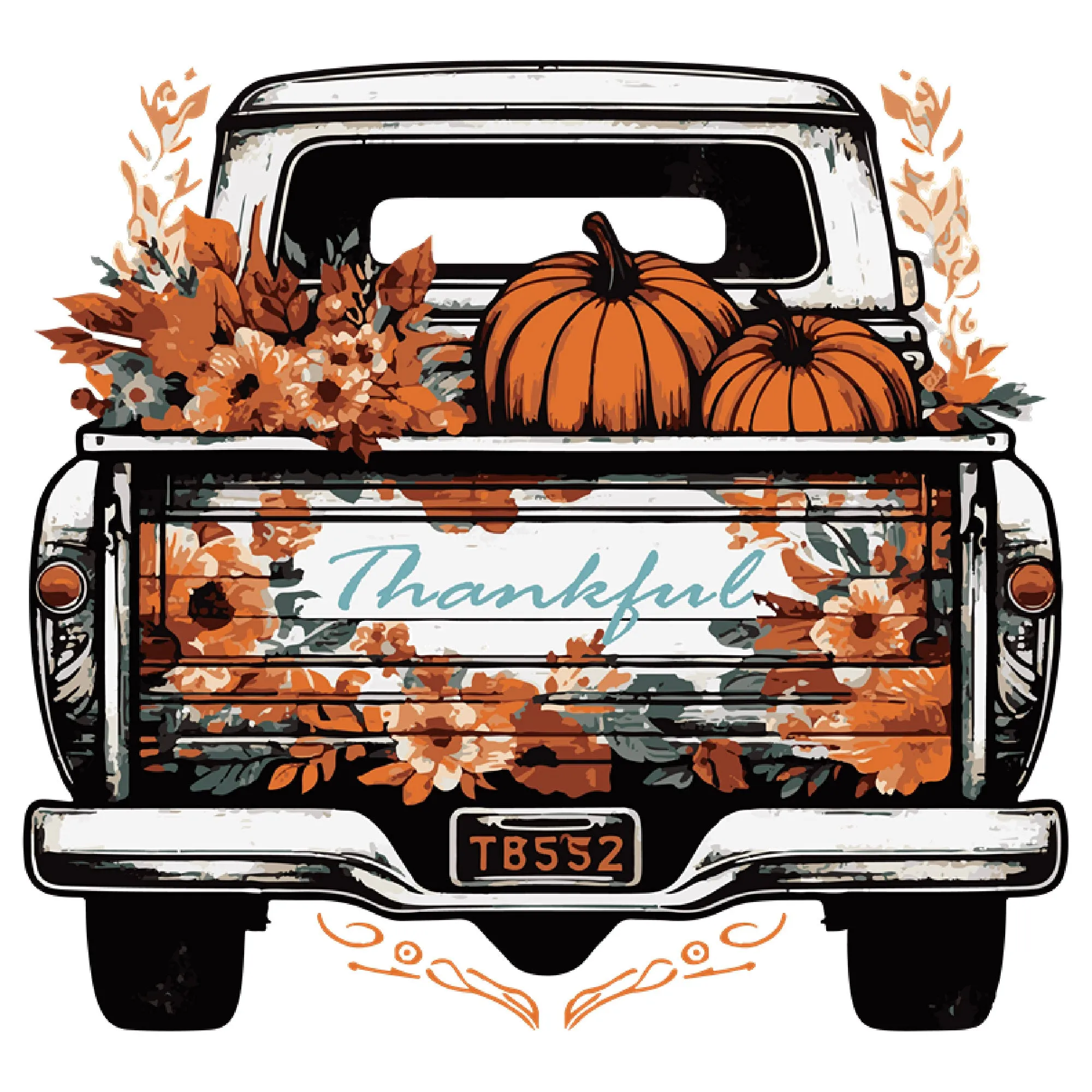 Country Girl Retro Autumn Truck Tee - Rustic Truck, Pumpkin, Autumn Leaves, Country, Boho sold by Anna-Kaci product image thumbnail 3