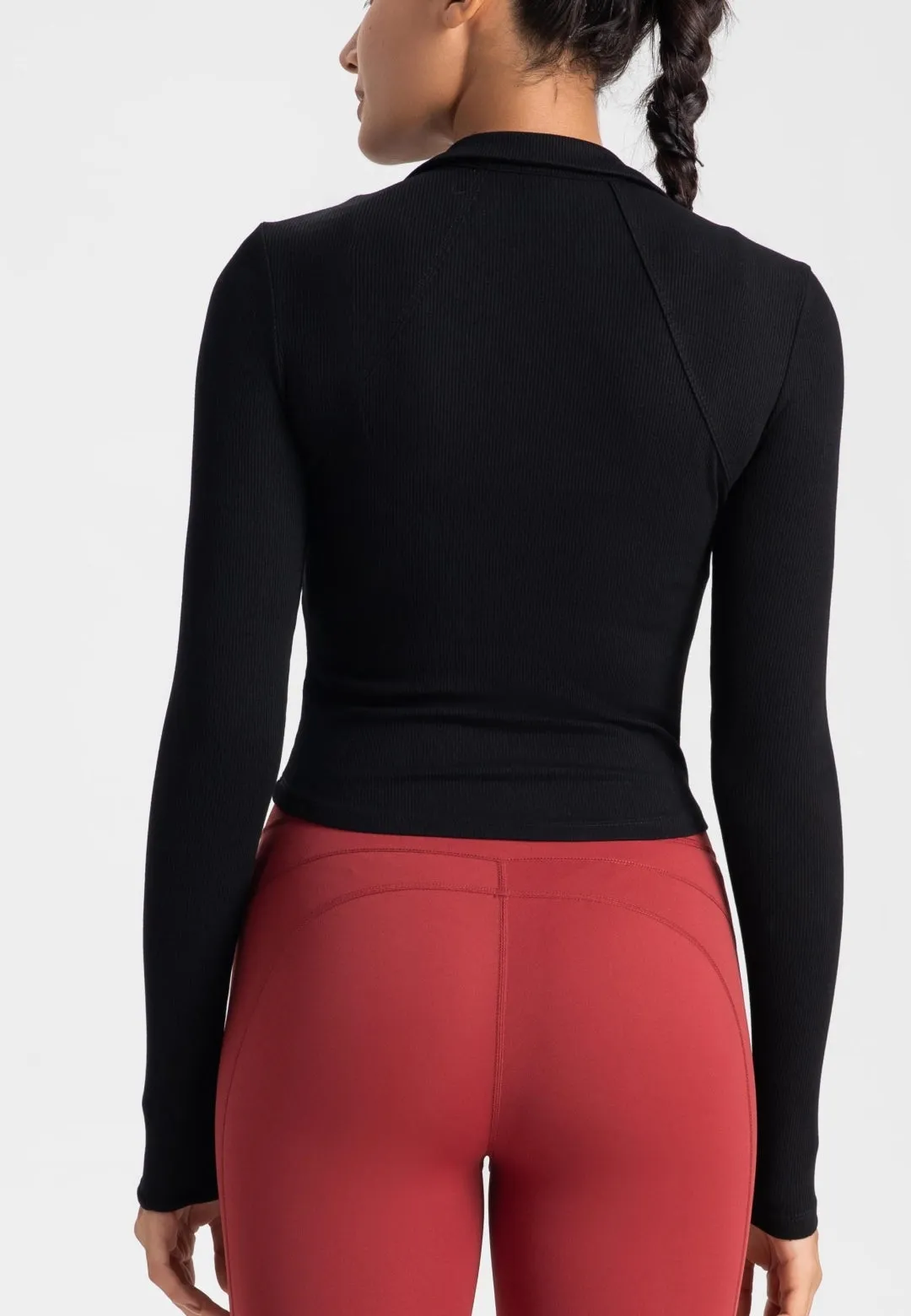 Curved Hem Collared Activewear Jacket sold by Anna-Kaci product image thumbnail 5