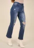 High Waist Distressed Flared Jeans sold by Anna-Kaci