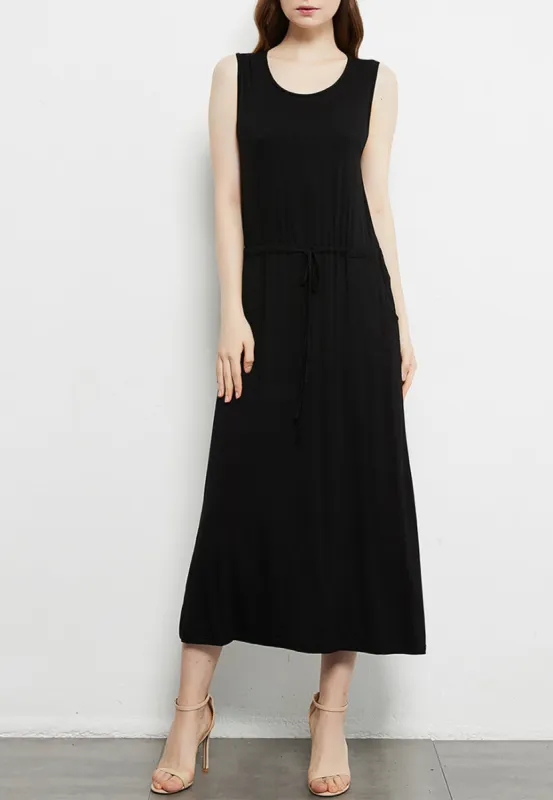 Staple Slip Gown Tied Front Dress with Pockets sold by Anna-Kaci