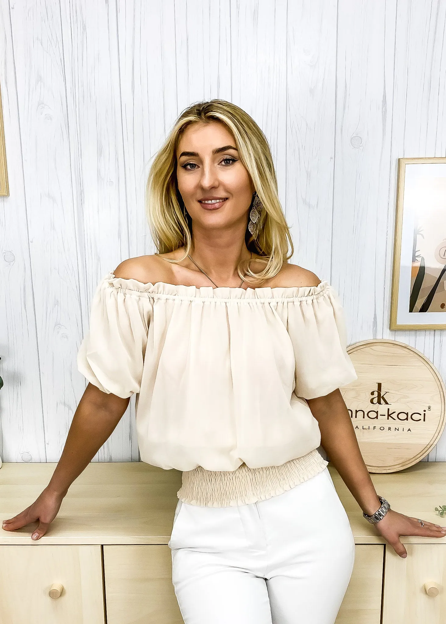 Dainty Off Shoulder Blouse sold by Anna-Kaci