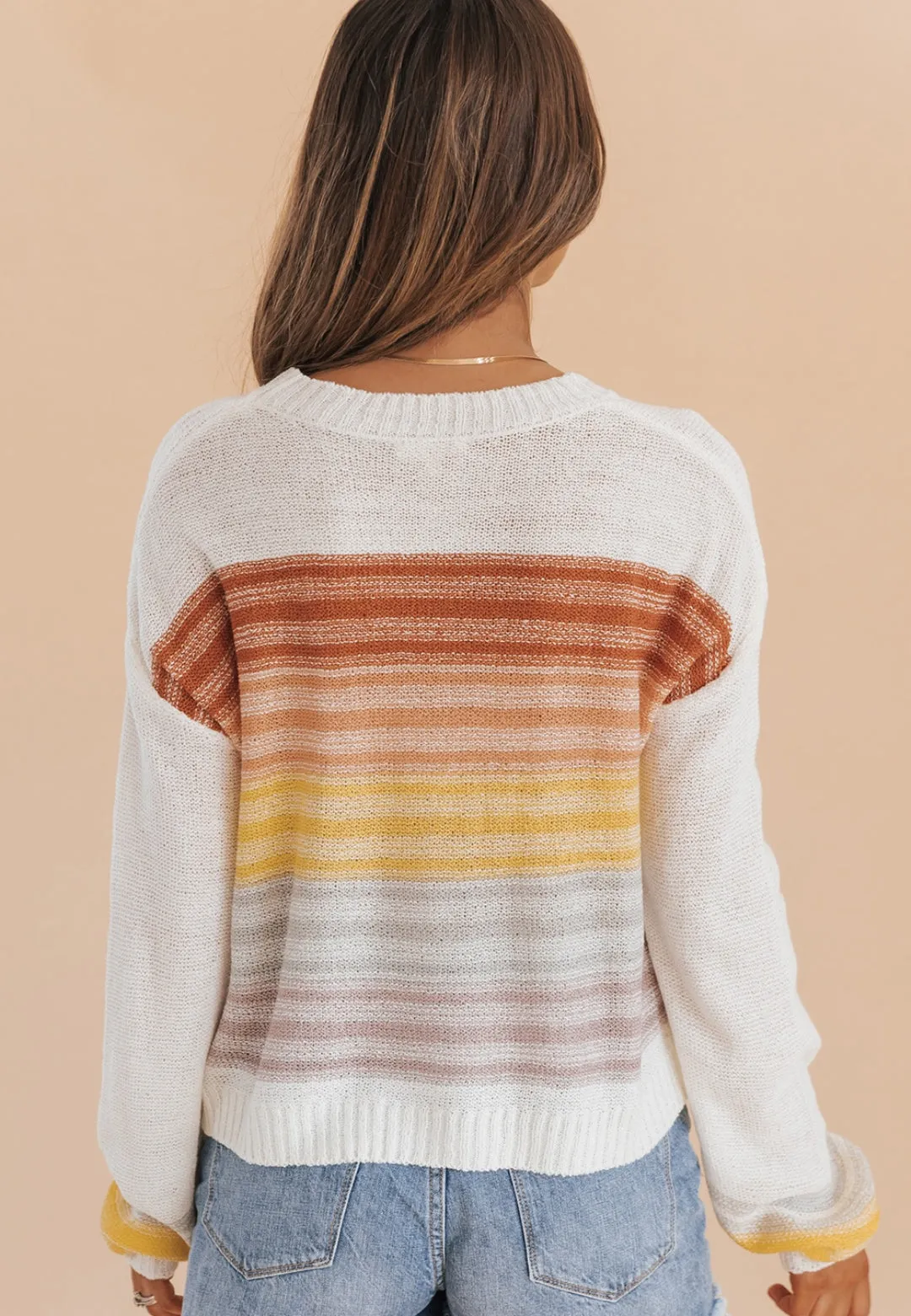 Multicolor Ombre Striped Knit Sweater sold by Anna-Kaci product image thumbnail 4