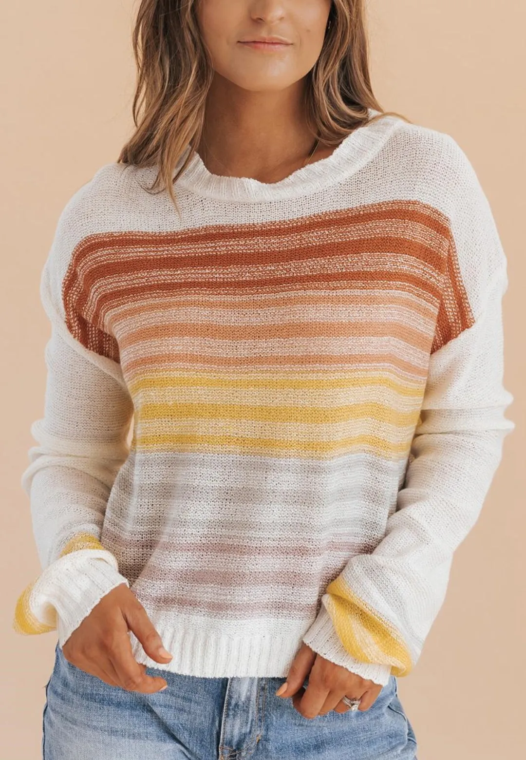 Multicolor Ombre Striped Knit Sweater sold by Anna-Kaci product image thumbnail 2