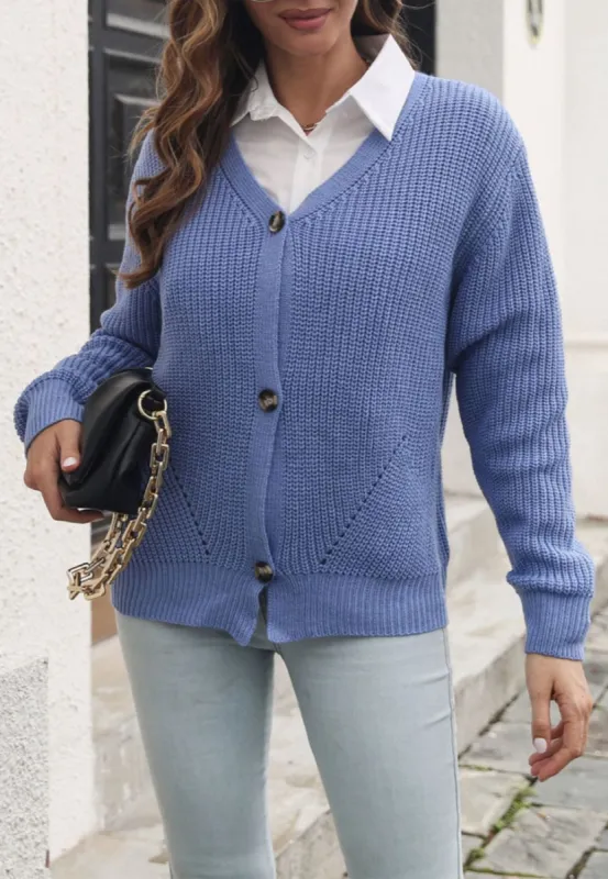 Textured Knit Basic Cardigan sold by Anna-Kaci