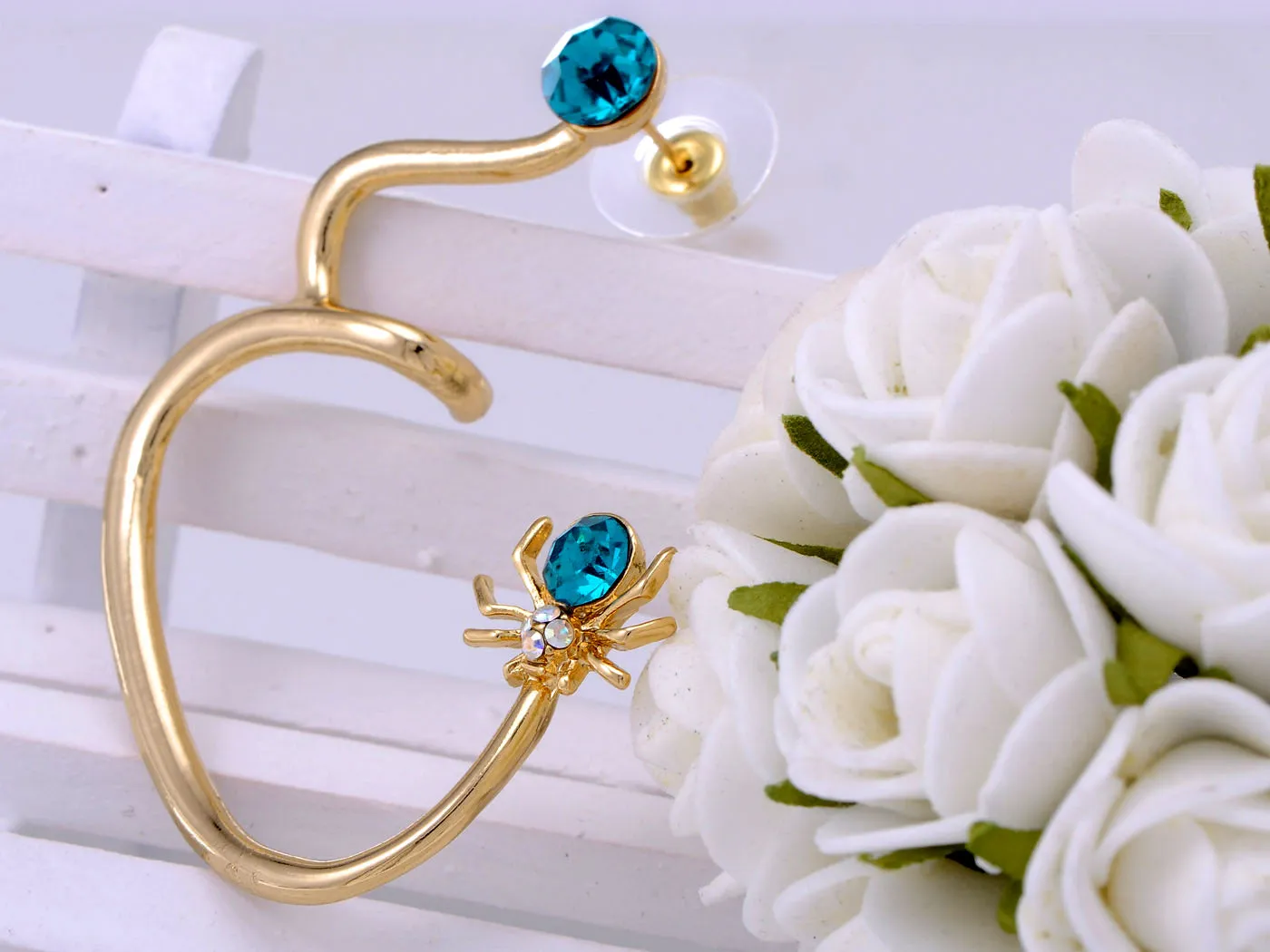 Mini Blue Bodied Spider Earring Ear Cuff sold by Anna-Kaci product image thumbnail 2