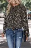 Tie Neck Leopard Print Blouse sold by Anna-Kaci