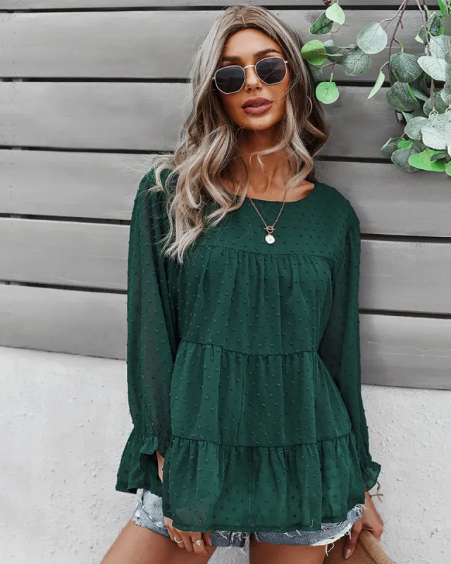 Clip Dot Tiered Blouse sold by Anna-Kaci