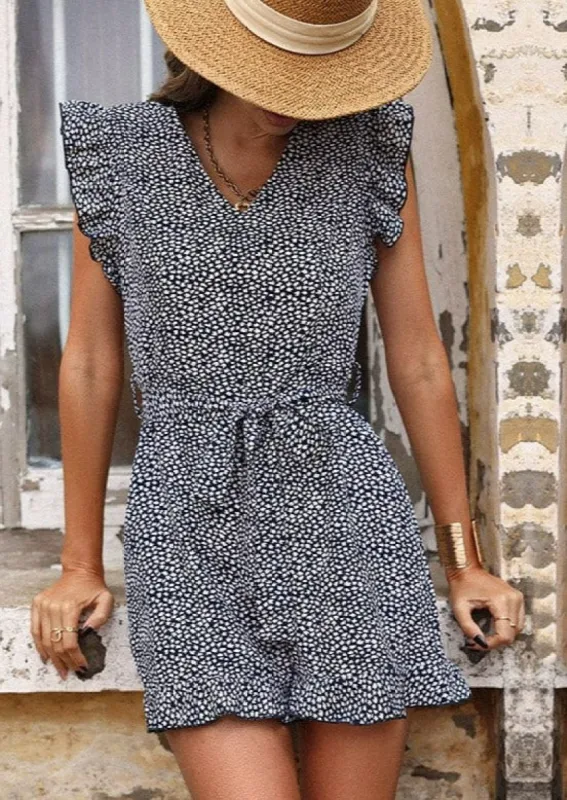 Zip Back Animal Print Romper sold by Anna-Kaci