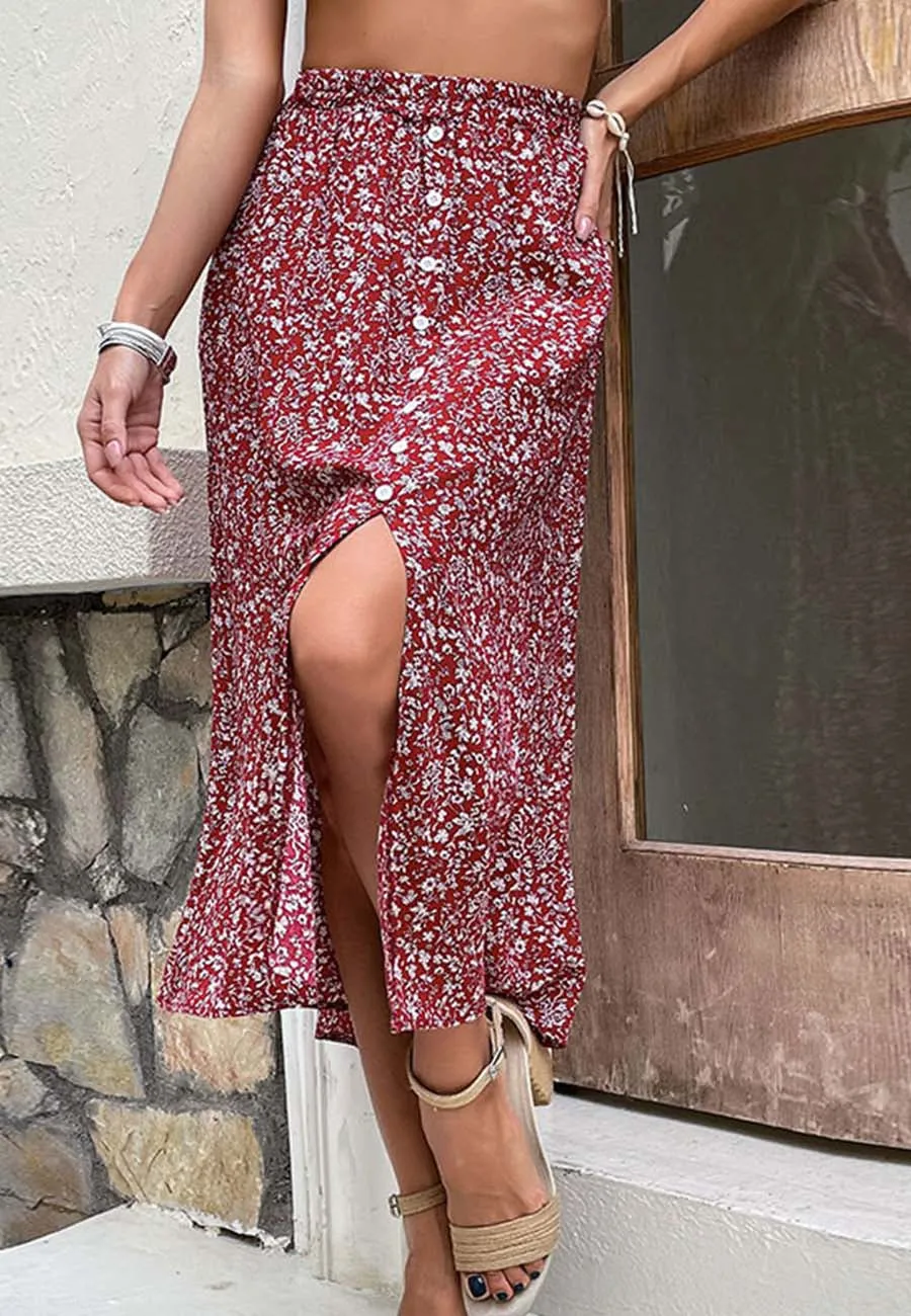 Ditsy Floral Button Down Skirt sold by Anna-Kaci product image thumbnail 4