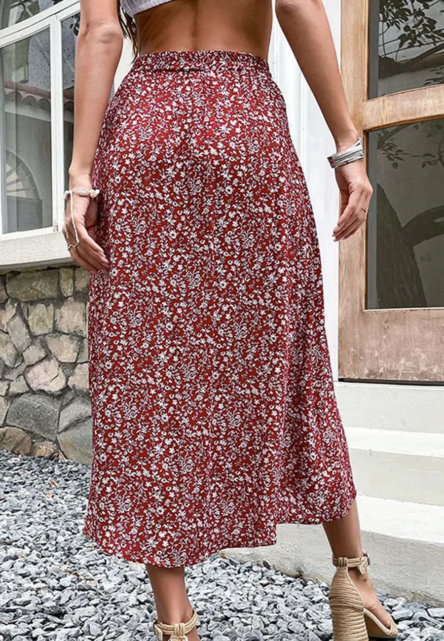 Ditsy Floral Button Down Skirt sold by Anna-Kaci product image thumbnail 2