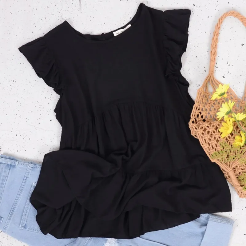 Ruffle Tiered Sleeveless Blouse sold by Anna-Kaci