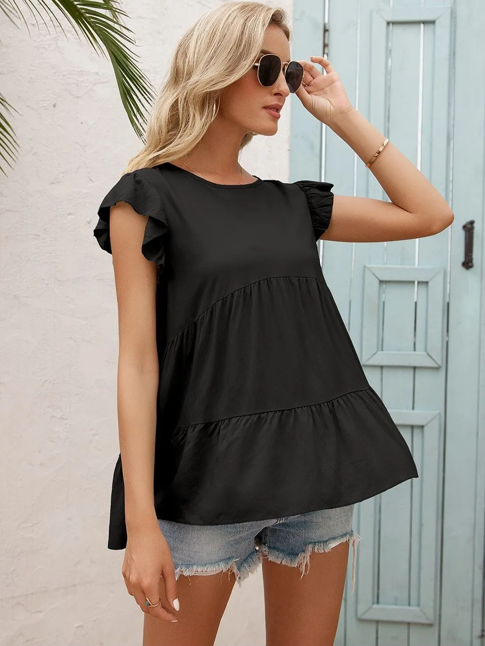 Ruffle Tiered Sleeveless Blouse sold by Anna-Kaci product image thumbnail 2