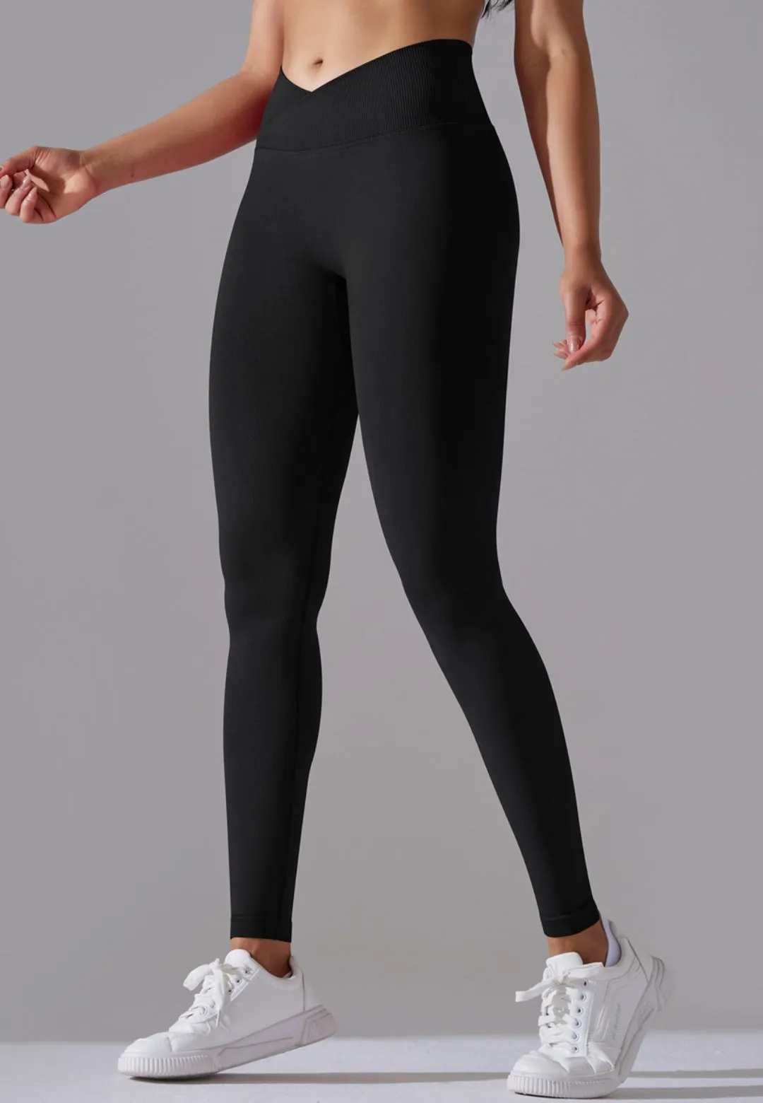 Ribbed V-Waist Activewear Leggings sold by Anna-Kaci product image thumbnail 5