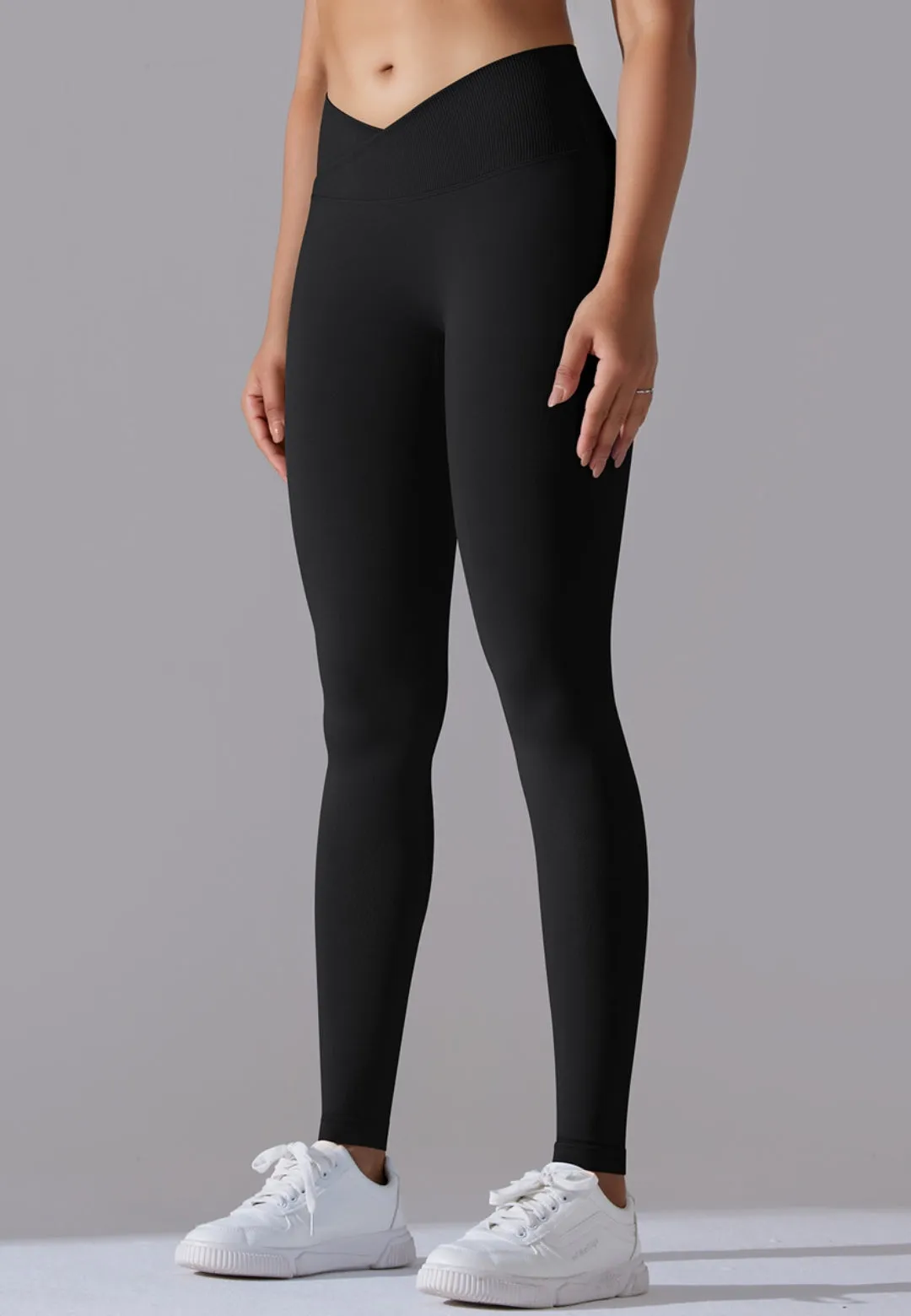 Ribbed V-Waist Activewear Leggings sold by Anna-Kaci product image thumbnail 2