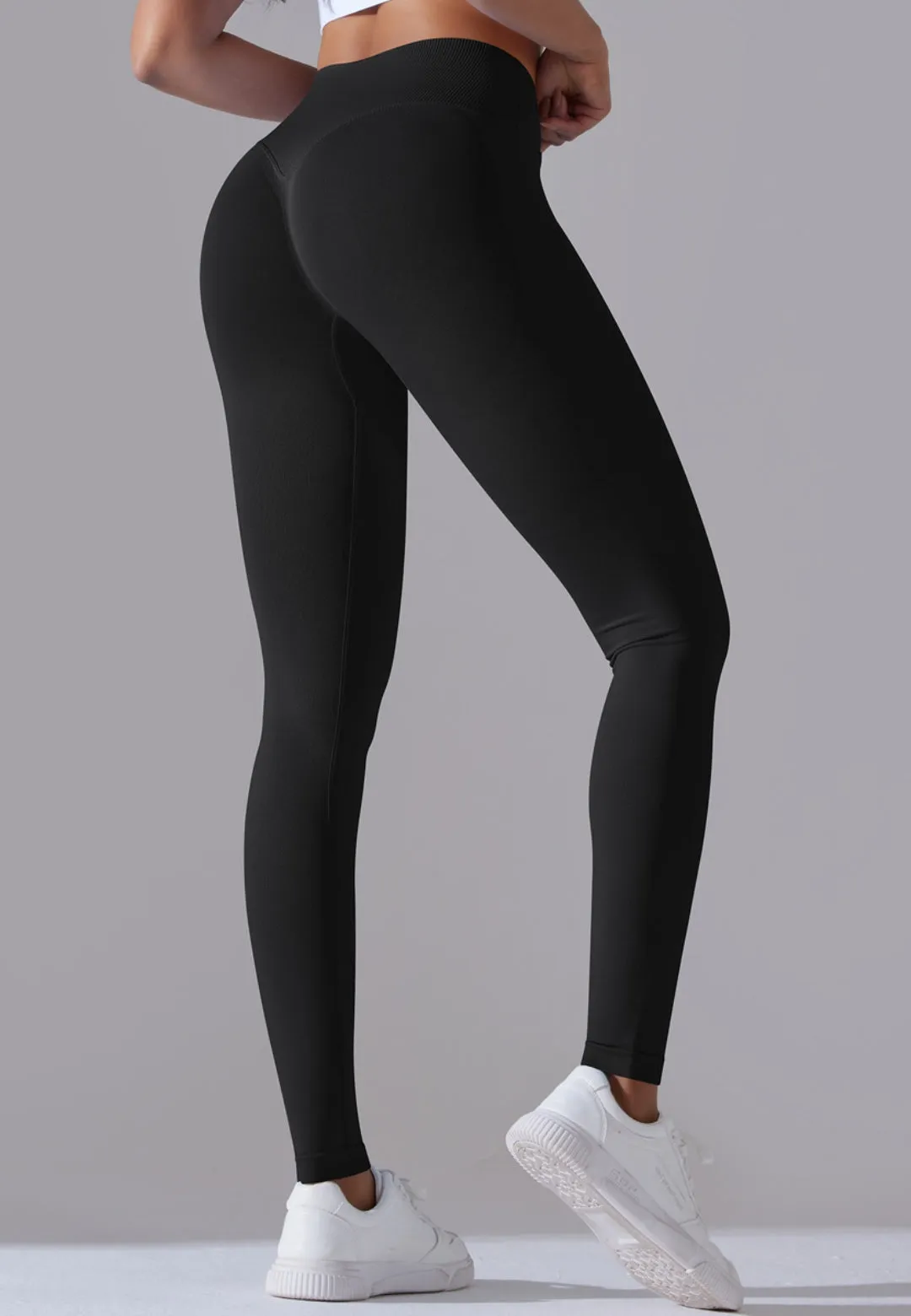 Ribbed V-Waist Activewear Leggings sold by Anna-Kaci product image thumbnail 4