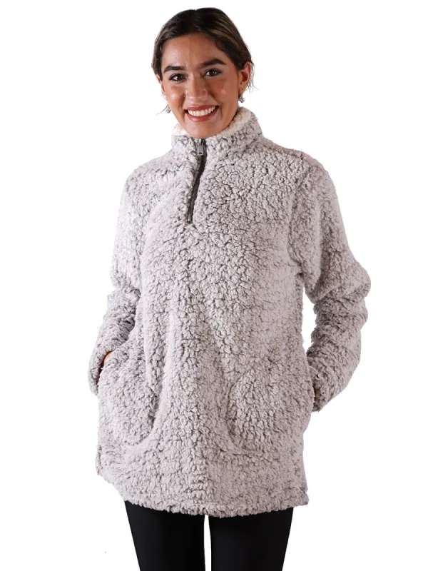 Soft Sherpa Pullover Zipper Sweater sold by Anna-Kaci