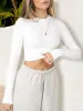 Anna-Kaci Women's Ribbed Long Sleeve Crew Neck Top sold by Anna-Kaci